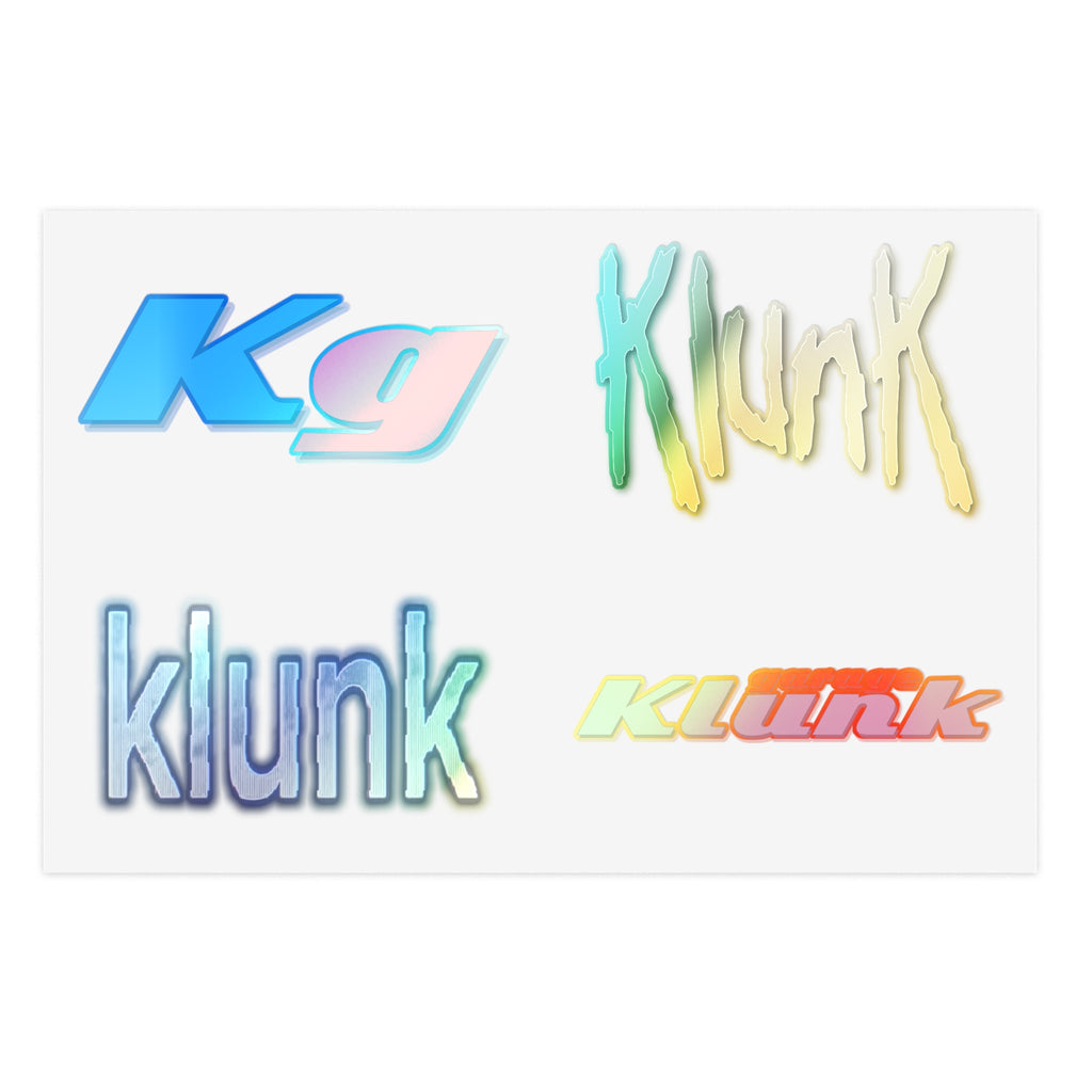 "Klunk Garage" and "klunk retro" Sticker Sheets